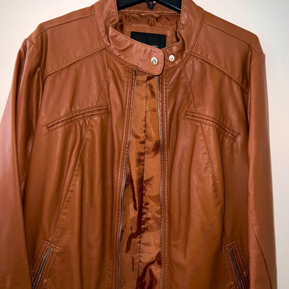 Tan leather jacket